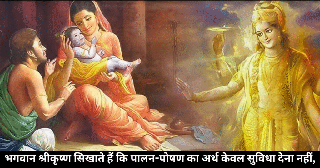 भगवान श्रीकृष्ण सिखाते हैं कि पालन-पोषण का अर्थ केवल सुविधा देना नहीं,
